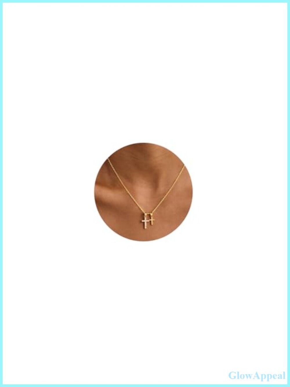 14k Gold Plated Cross Pendant Necklace Dainty Hypoallergenic Waterproof